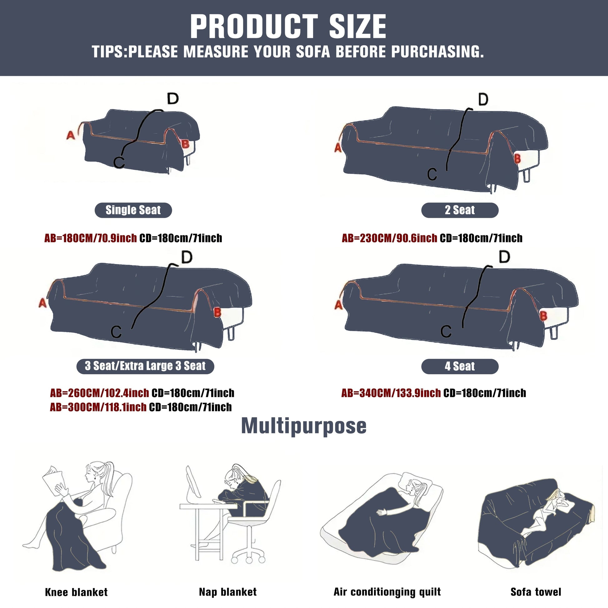 Different sizes of sofa covers available in australia