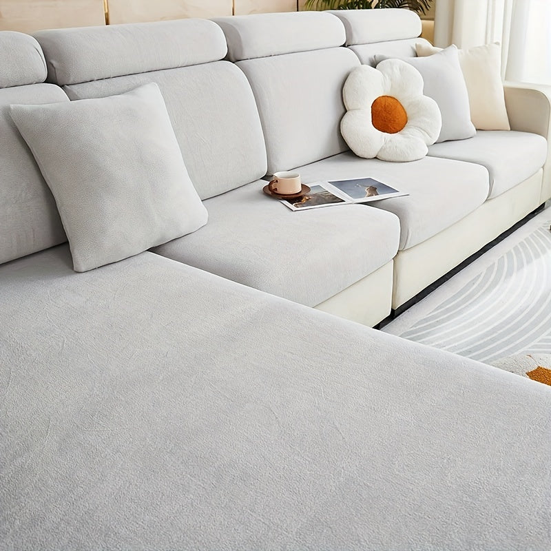 Sofa Decor Orana Non Slip Pet Sofa Cover lifestyle product image for stretch sofa cover in the UK - Dark Coffee / 2 Seater