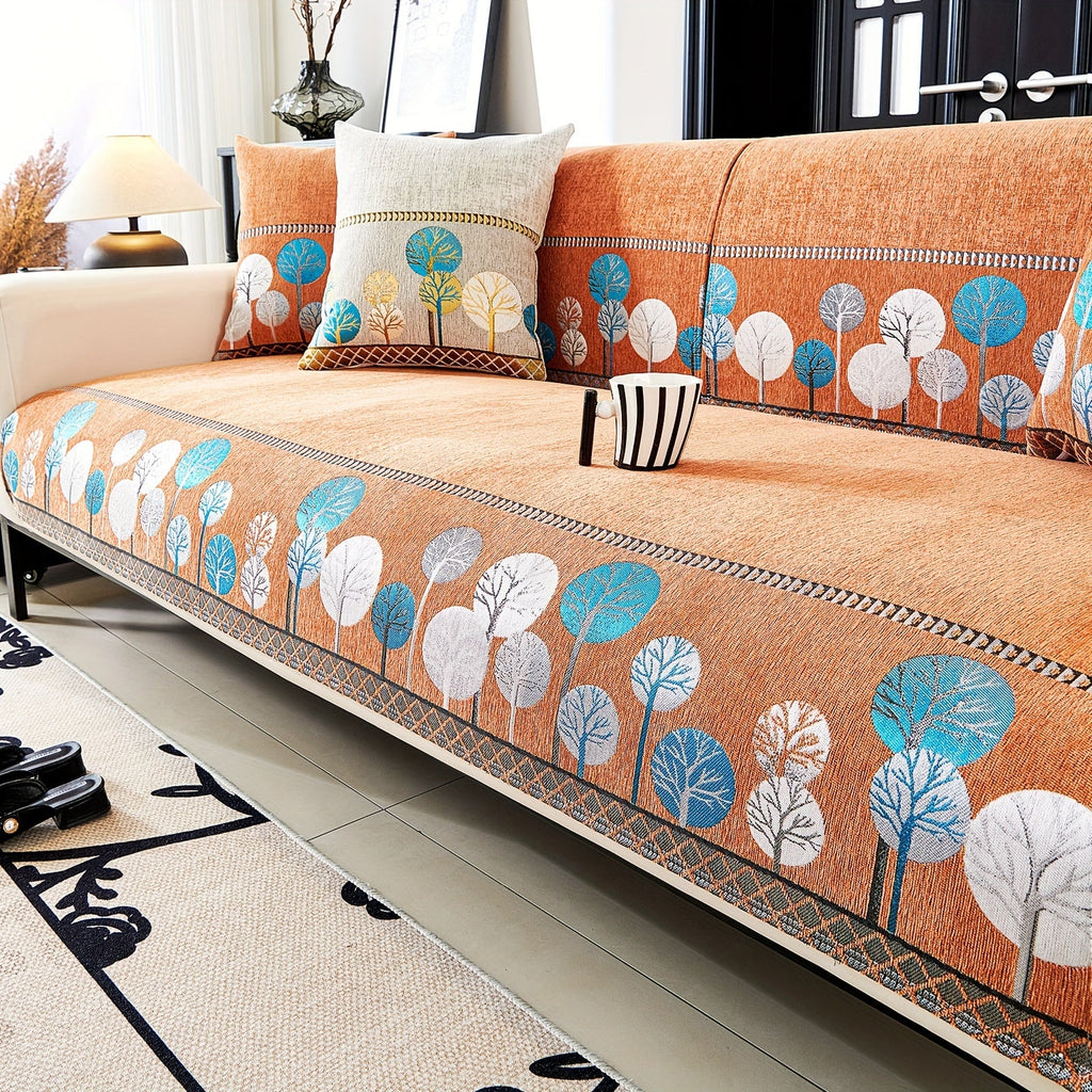 Sofa Decor Sienna Boho Plush Sofa Cover lifestyle product image for boho sofa cover in the UK - Gray / 4-Seater 91.44cm×210.82cm