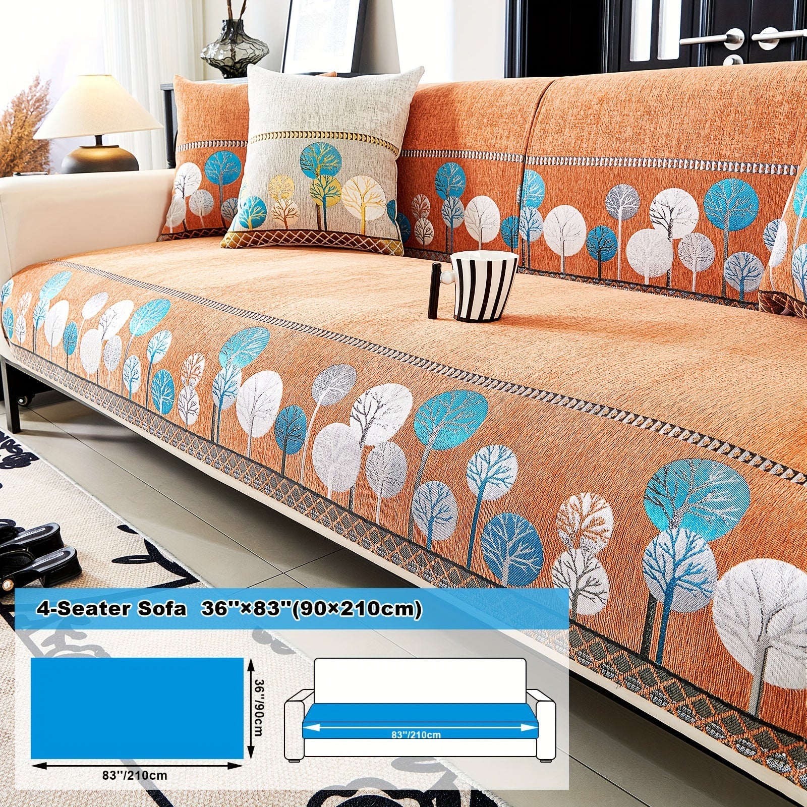 Sofa Decor Sienna Boho Plush Sofa Cover lifestyle product image for boho sofa cover in the UK