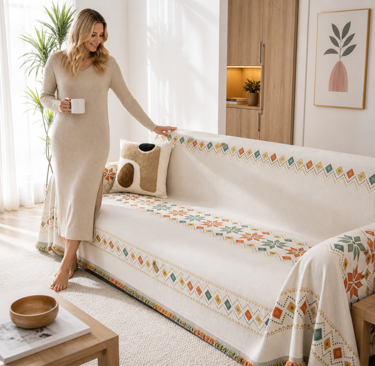 Sofa Decor Capri Water Resistant Chenille Sofa Cover stretch sofa cover in the UK - featured product image
