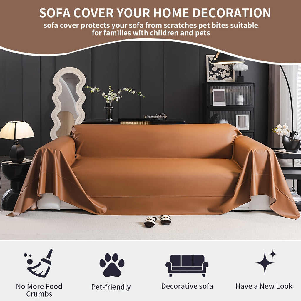 Sofa Decor Oslo Water Resistant Faux Leather Sofa Cover lifestyle product image for water resistant sofa cover in the UK