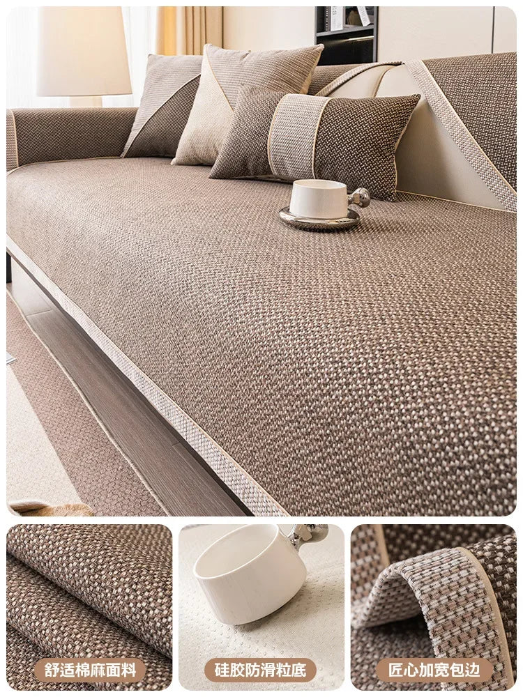Sofa Decor Haven Linen Look Sofa Cushion Cover sofa seat cover in the UK - colour and texture view 2 - 70x210cm size