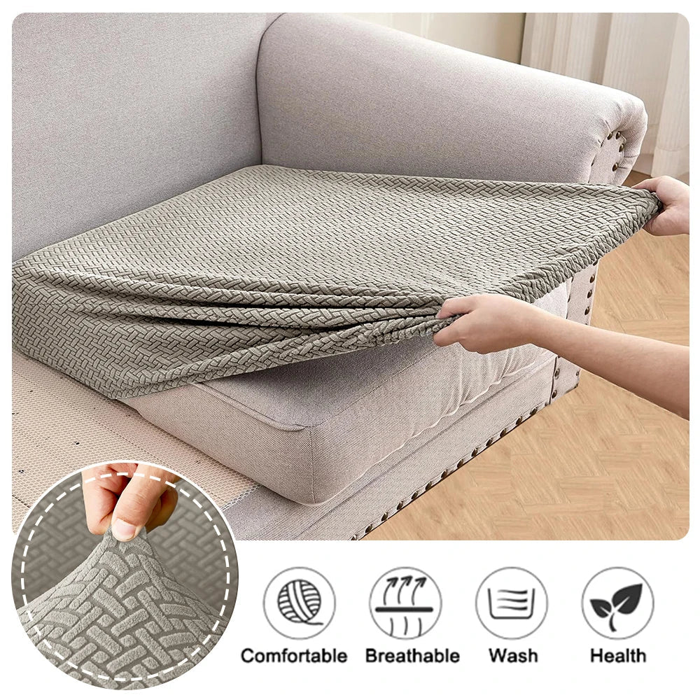 Sofa Decor Terrigal Patio Sofa Seat Cover lifestyle product image for weather resistant sofa cushion cover in the UK - Sand / Plus Size (S)-1pc