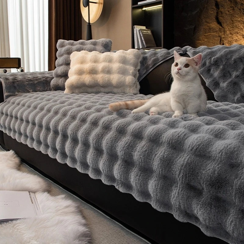Sofa Decor Aurelia Faux Fur Sofa Seat Cover plush sofa seat cover in the UK - colour and texture view 3