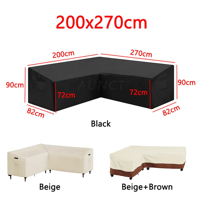 Sofa Decor Portsea L Shape Outdoor Sofa Cover lifestyle product image for water resistant outdoor sofa cover in the UK - 250x250cm / Beige-Brown