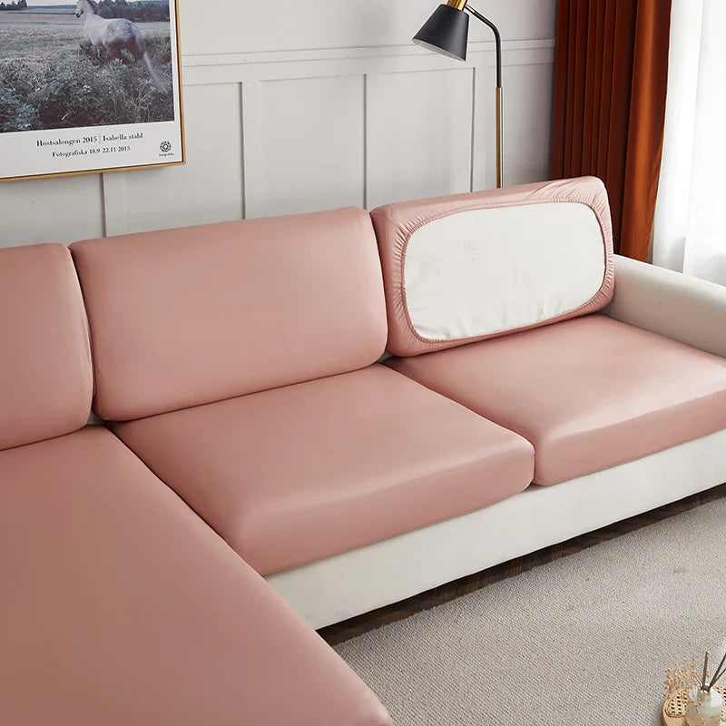 Sofa Decor Nero Water Resistant Leather Cushion Cover lifestyle product image for water resistant sofa cushion cover in the UK - 10 colour, X size