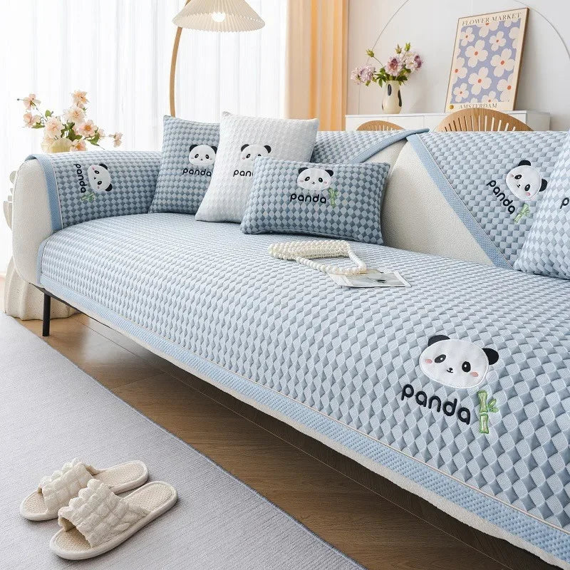 Sofa Decor Juno Ice Silk Sofa Mat sofa cover in the UK - lifestyle fit detail 4 - 70x210cm size