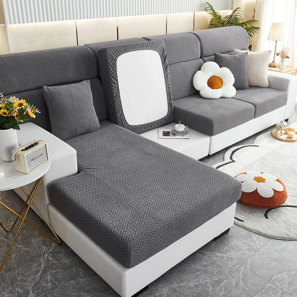 Sofa Decor Milan Twill Stretch Sofa Slipcover lifestyle product image for jacquard sofa slipcover in the UK - 10 colour, 1 size