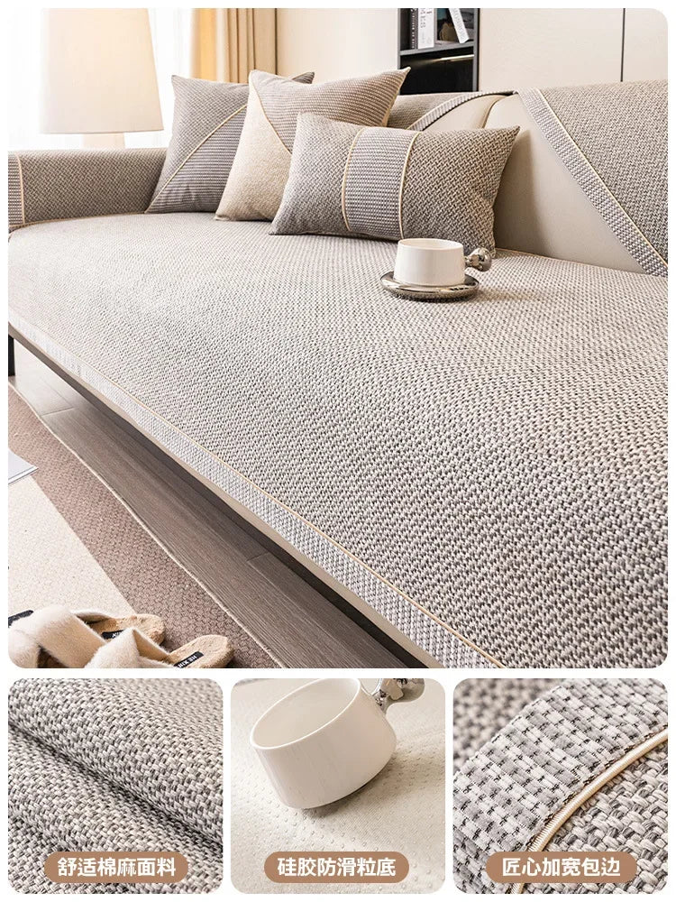 Sofa Decor Haven Linen Look Sofa Cushion Cover lifestyle product image for water resistant sofa cushion cover in the UK - G / 30x50cm pillowcase