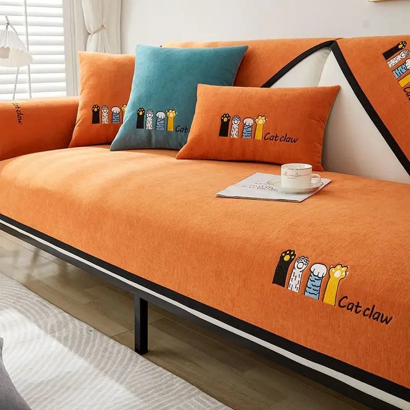 Sofa Decor Como Water Resistant Chenille Cushion Cover lifestyle product image for water resistant sofa cushion cover in the UK - D / 90x90cm