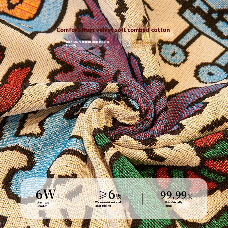 Sofa Decor Arden Patchwork Sofa Throw Cover lifestyle product image for sofa throw cover in the UK - Graffiti colour, 180x260cm size