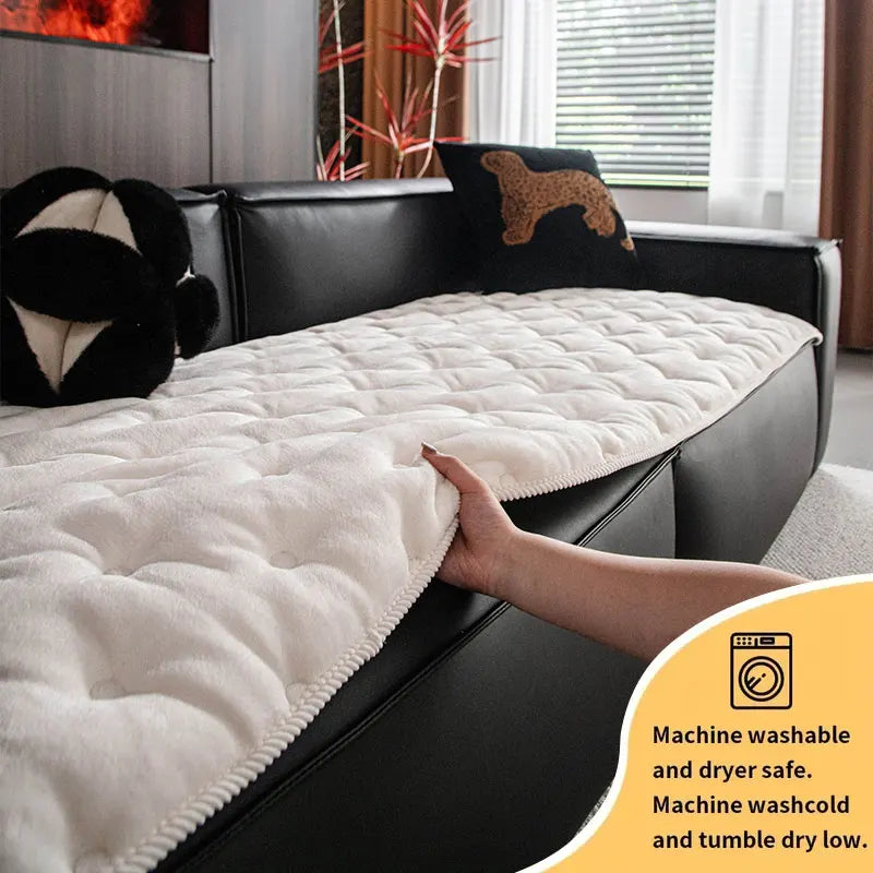 Sofa Decor Solene Flannel Sofa Cushion Pad lifestyle product image for soft plush sofa cushion cover in the UK - Grey / 70X180cm