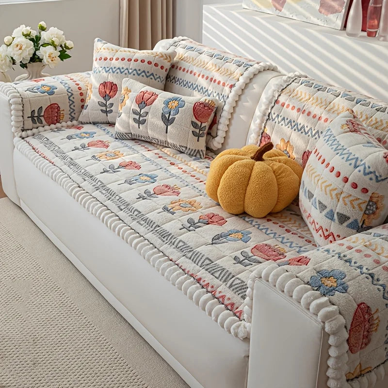 Sofa Decor Bellini Plush Velvet Sofa Pad stretch sofa cover in the UK - colour and texture view 6