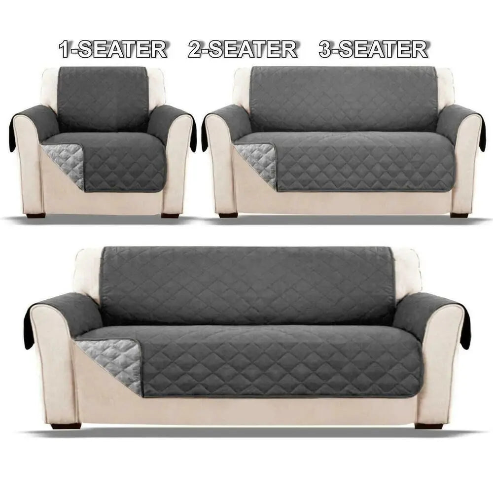 Sofa Decor Quinn Water Resistant Quilted Sofa Cover lifestyle product image for water resistant sofa cover in the UK - grey / 1seat