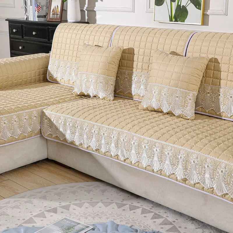 Sofa Decor Willow Brushed Sofa Seat Cover detail product image for sofa cushion cover in the UK - beige / 110x160cm 1pc