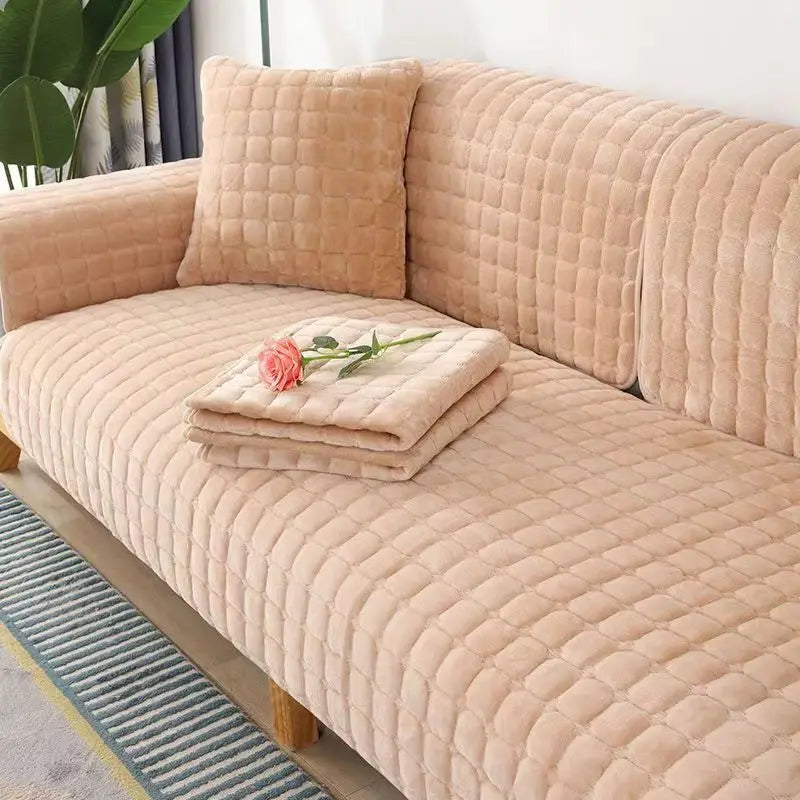 Sofa Decor Raine Plush Flannel Cushion Cover lifestyle product image for soft plush sofa cushion cover in the UK - Grey Green / 90x160cm 1pcs