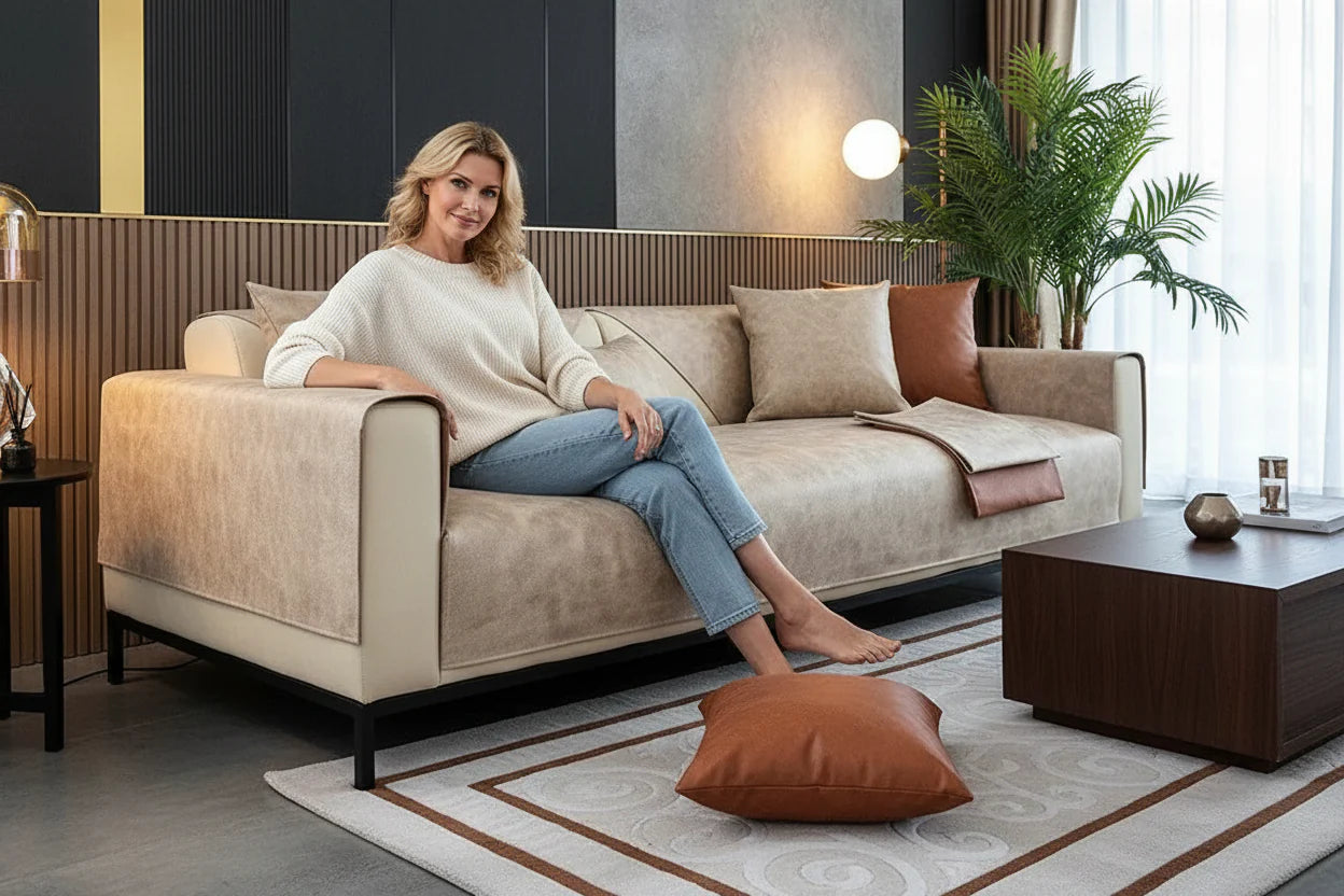 Sofa Decor Talia Tech Fabric Sofa Cover featured product image for stretch sofa cover in the UK - A1 / 90x240cm 1pc