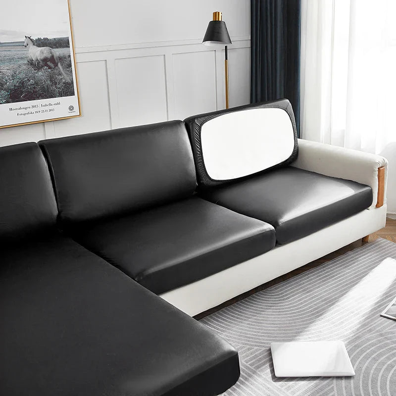 Sofa Decor Nero Water Resistant Leather Cushion Cover lifestyle product image for water resistant sofa cushion cover in the UK - 10 colour