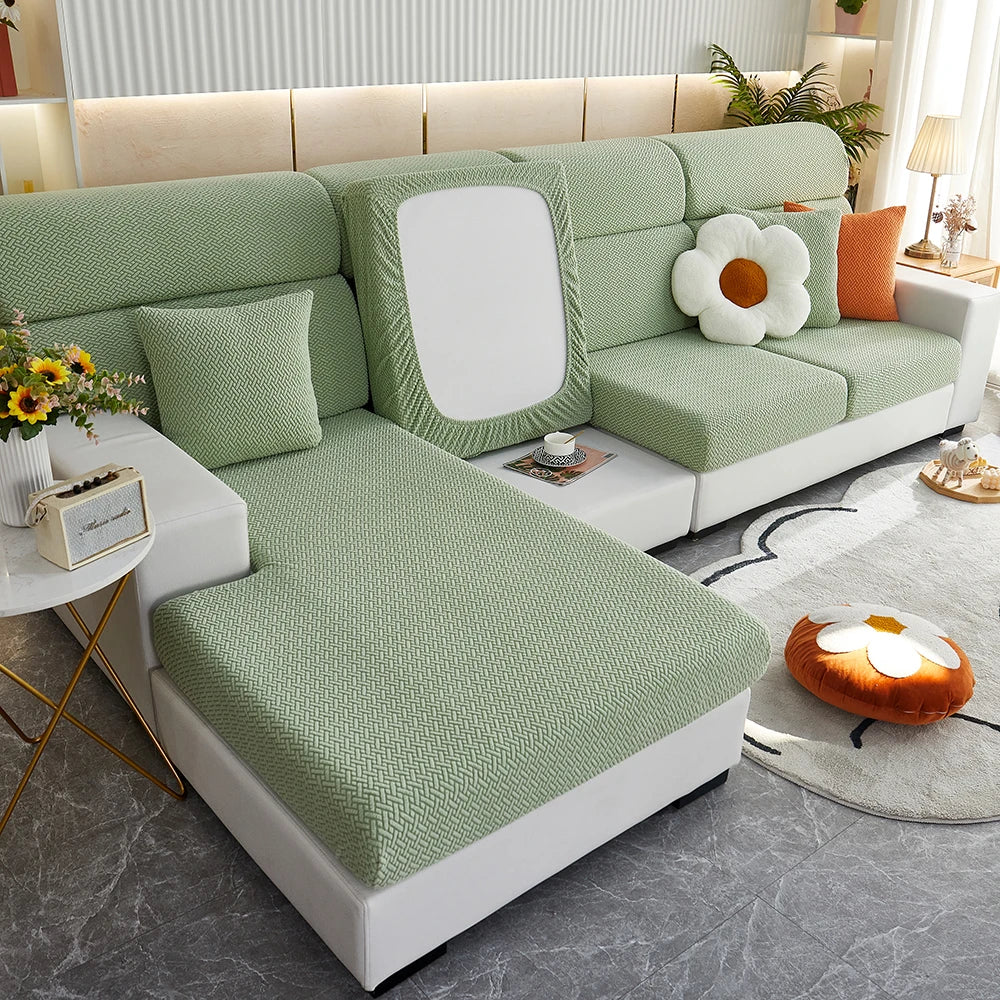 Sofa Decor Milan Twill Stretch Sofa Slipcover lifestyle product image for jacquard sofa slipcover in the UK - 14 colour, 1 size