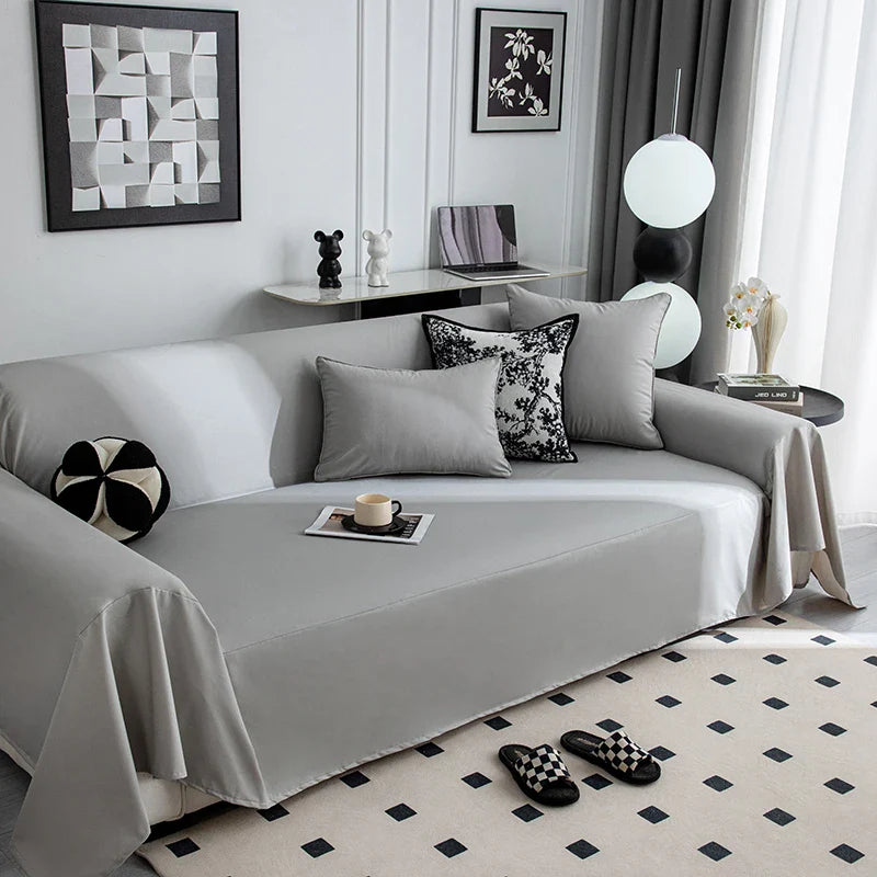 Sofa Decor Nero Water Resistant Leather Sofa Cover lifestyle product image for water resistant sofa cover in the UK - Black / 180x180cm