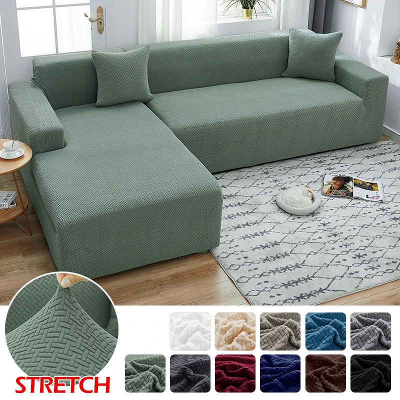 Sofa Decor Verona Geometric Stretch Sofa Cover lifestyle product image for jacquard sofa cover in the UK