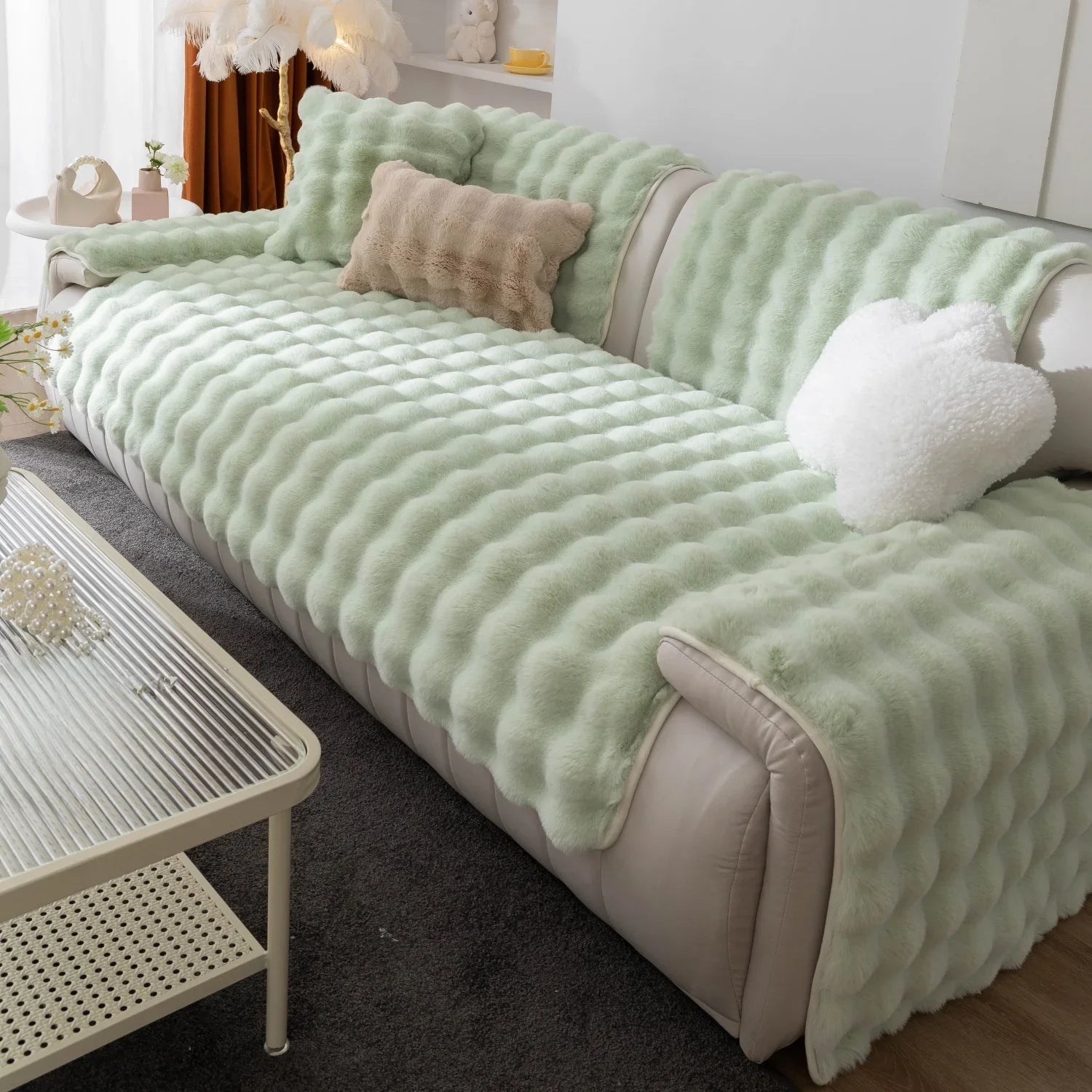 Sofa Decor Aurelia Faux Fur Cushion Cover sofa cushion cover in the UK - colour and texture view 6