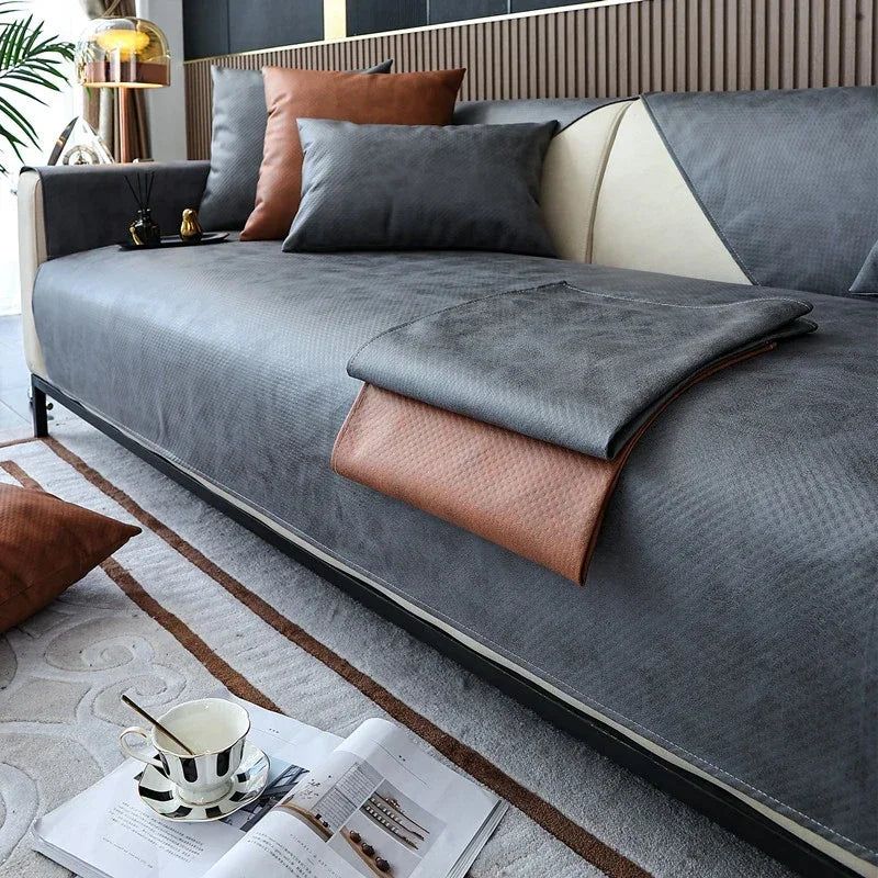 Sofa Decor Talia Tech Fabric Sofa Cover lifestyle product image for stretch sofa cover in the UK - A1 / 90x90cm 1pc
