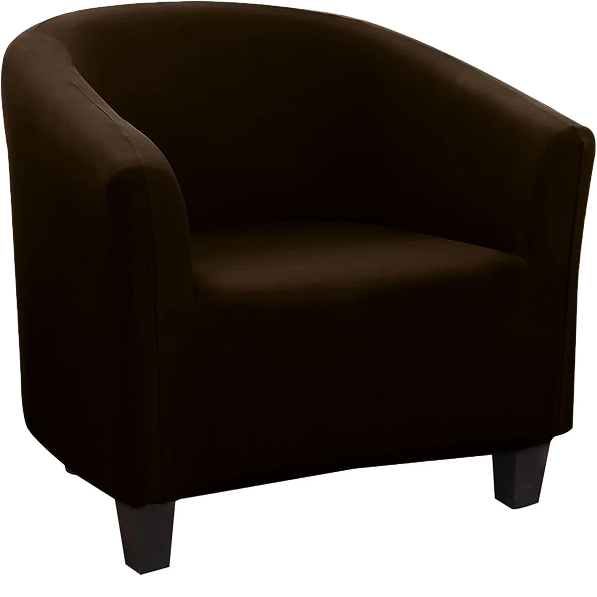Sofa Decor Monaco Stretch Club Chair Slipcover lifestyle product image for stretch chair cover in the UK - Dark Brown