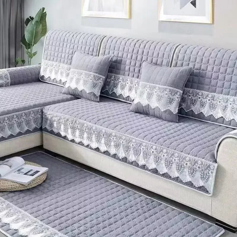 Sofa Decor Willow Brushed Sofa Seat Cover lifestyle product image for sofa cushion cover in the UK - beige / 70x180cm 1pc