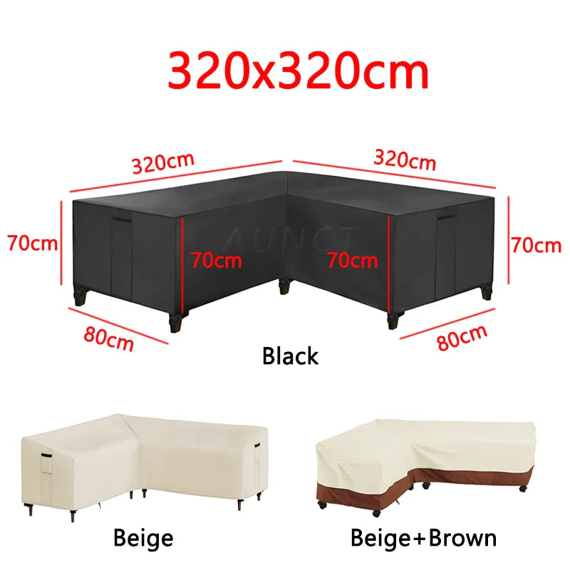 Sofa Decor Portsea L Shape Outdoor Sofa Cover detail product image for water resistant outdoor sofa cover in the UK - 286x222cm / Black