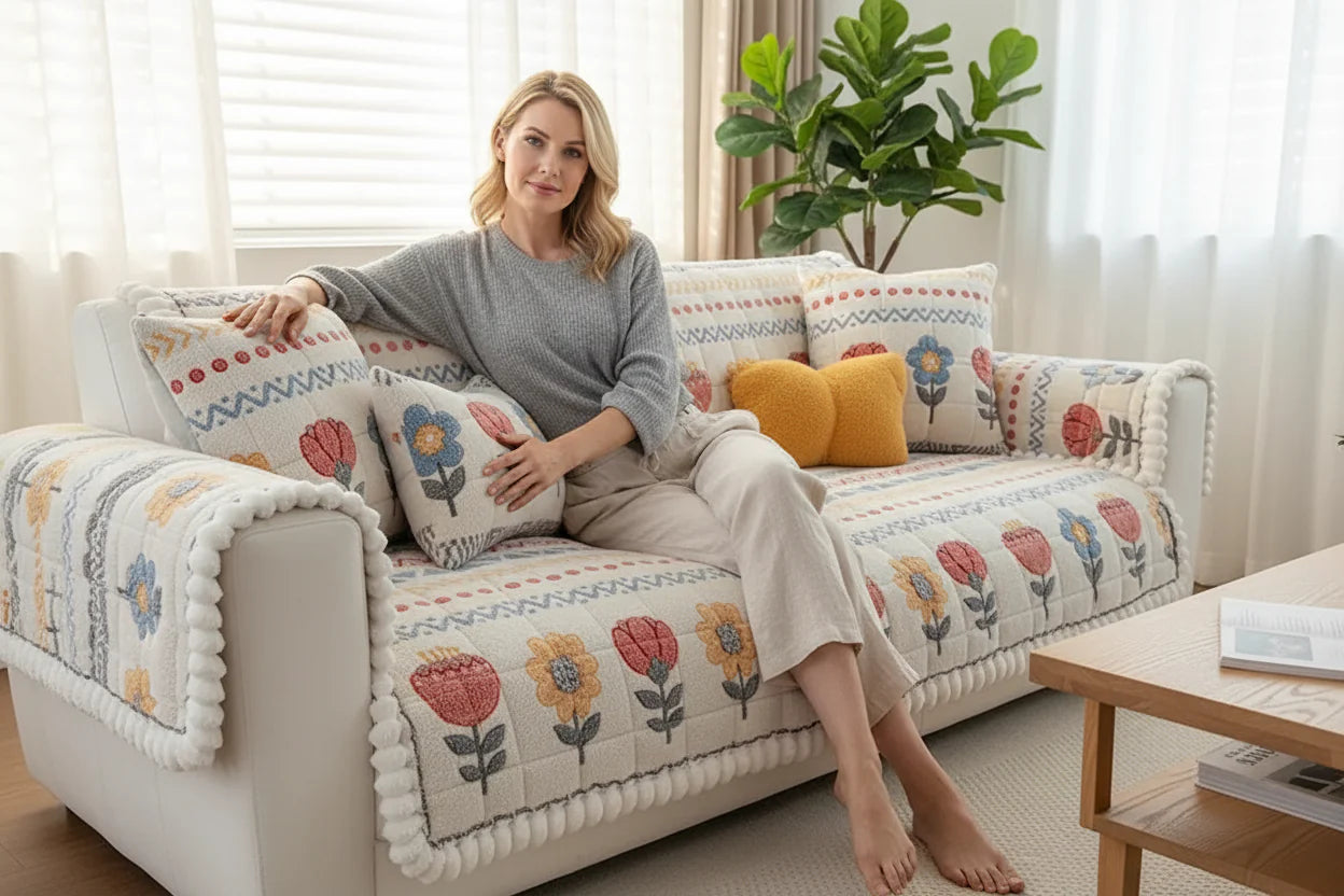 Sofa Decor Bellini Plush Velvet Sofa Pad stretch sofa cover in the UK - featured product image
