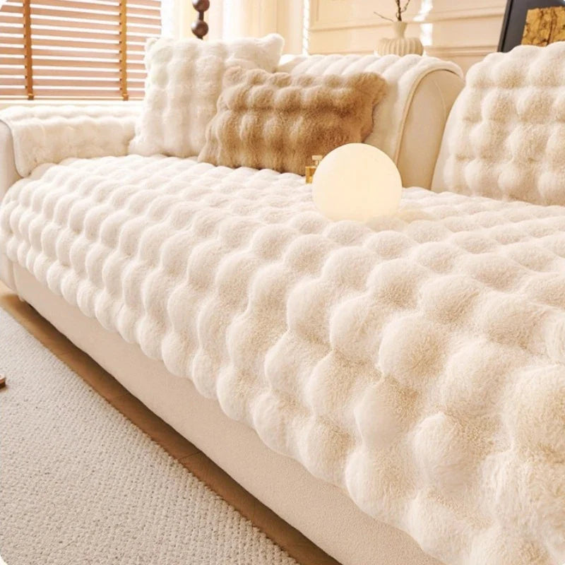 Sofa Decor Aurelia Faux Fur Sofa Seat Cover plush sofa seat cover in the UK - colour and texture view 2