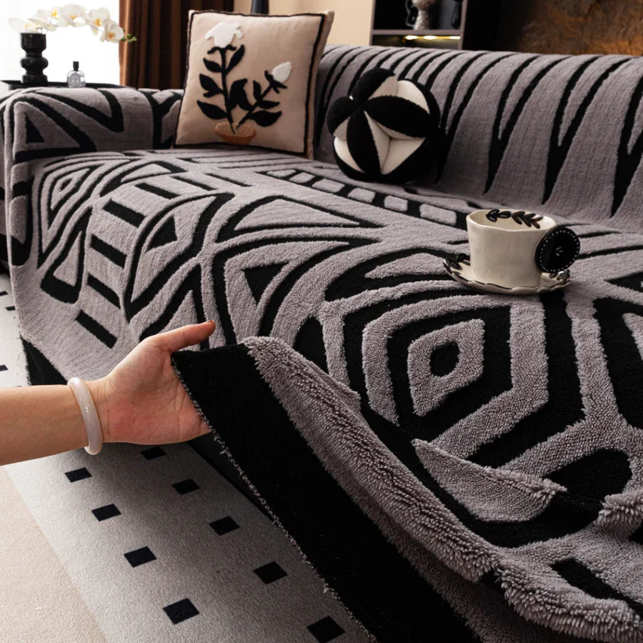 Sofa Decor Valencia Boho Jacquard Sofa Throw detail product image for boho sofa throw cover in the UK - Beige / 180X260cm