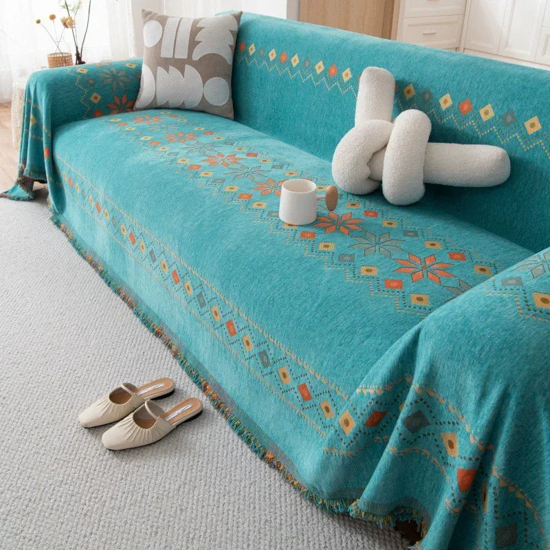 Sofa Decor Capri Water Resistant Chenille Sofa Cover lifestyle product image for water resistant sofa cover in the UK - B / 180X340CM