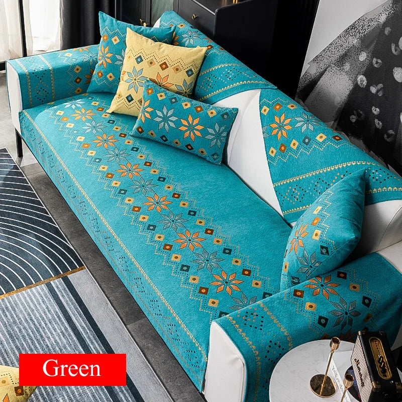 Sofa Decor Nordic Chenille Sofa Cover lifestyle product image for chenille sofa cover in the UK - N1 / 90x180cm 1pc