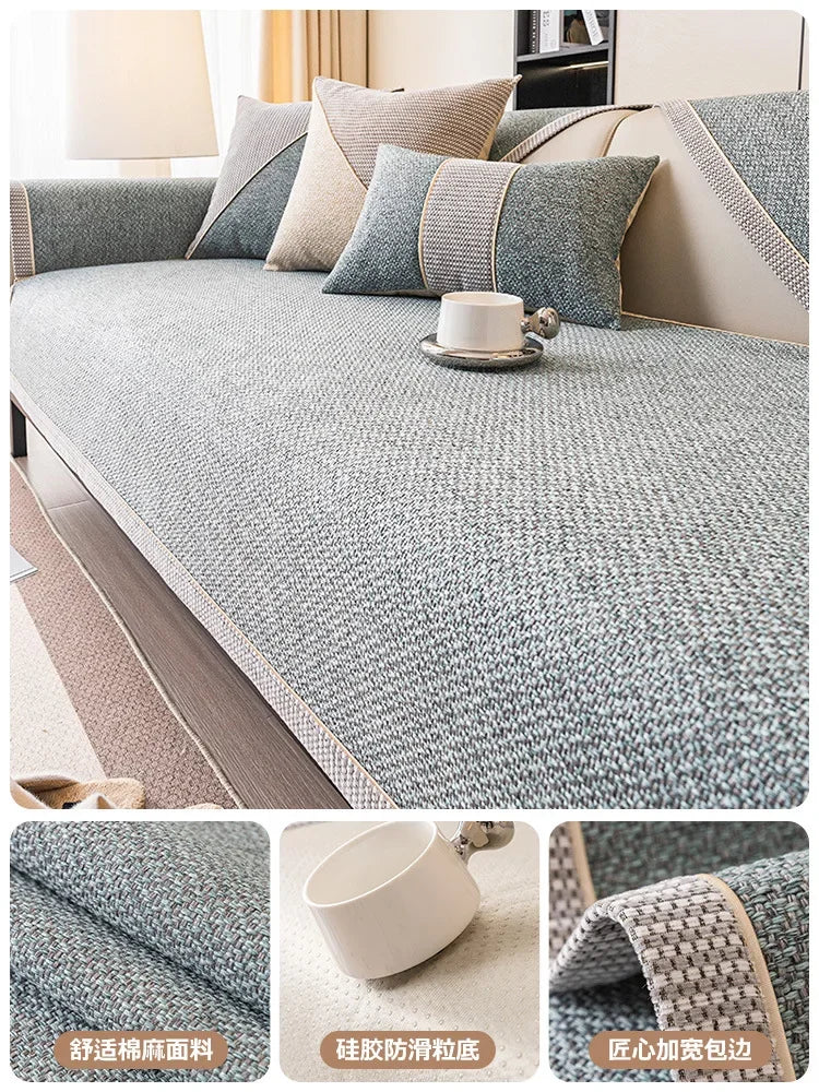 Sofa Decor Haven Linen Look Sofa Cushion Cover lifestyle product image for water resistant sofa cushion cover in the UK - F / 70x70cm