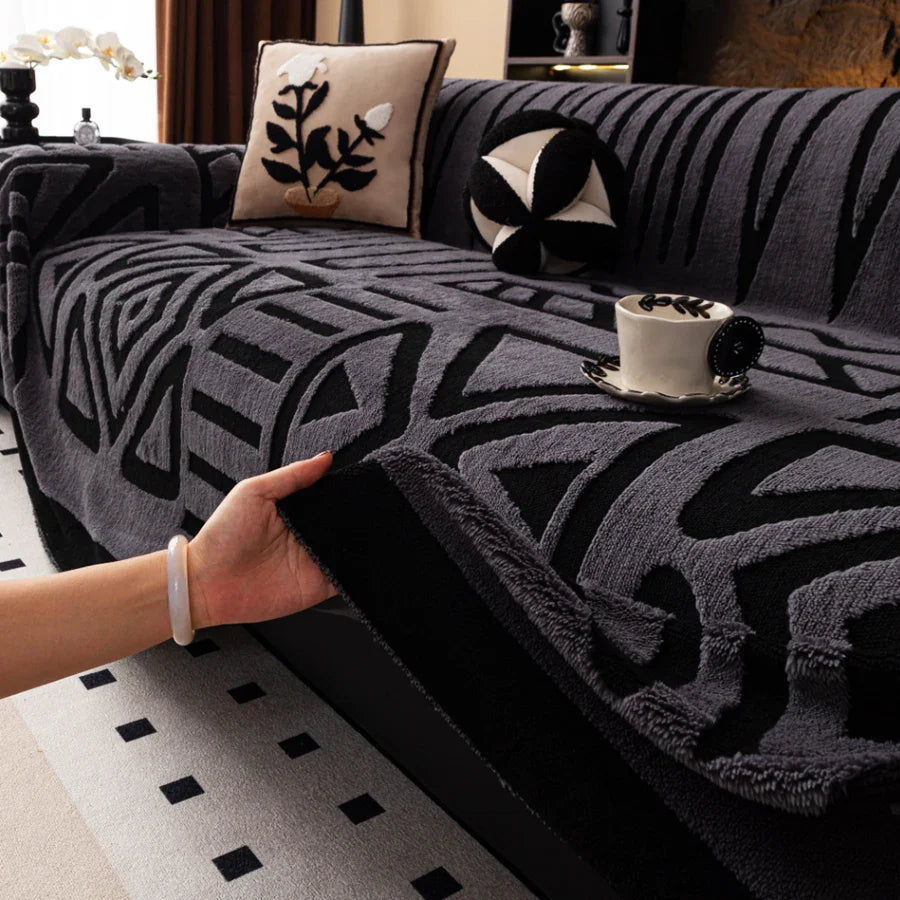 Sofa Decor Valencia Boho Jacquard Sofa Throw detail product image for boho sofa throw cover in the UK - Beige / 180X230cm
