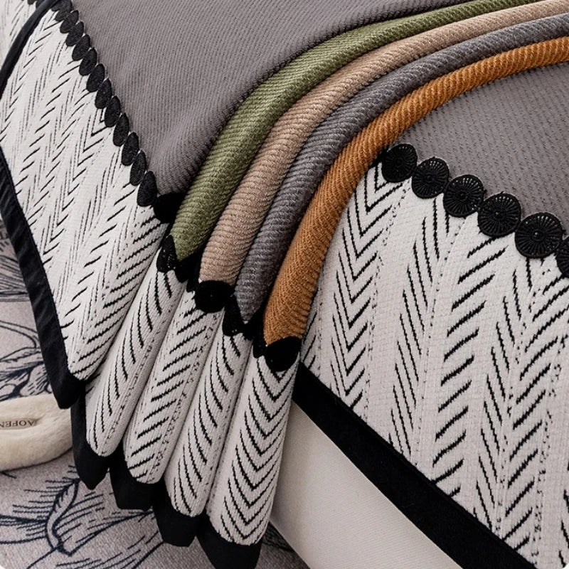 Sofa Decor Marlow Chenille Sofa Seat Cover lifestyle product image for chenille sofa cushion cover in the UK - Beige / 90x120cm