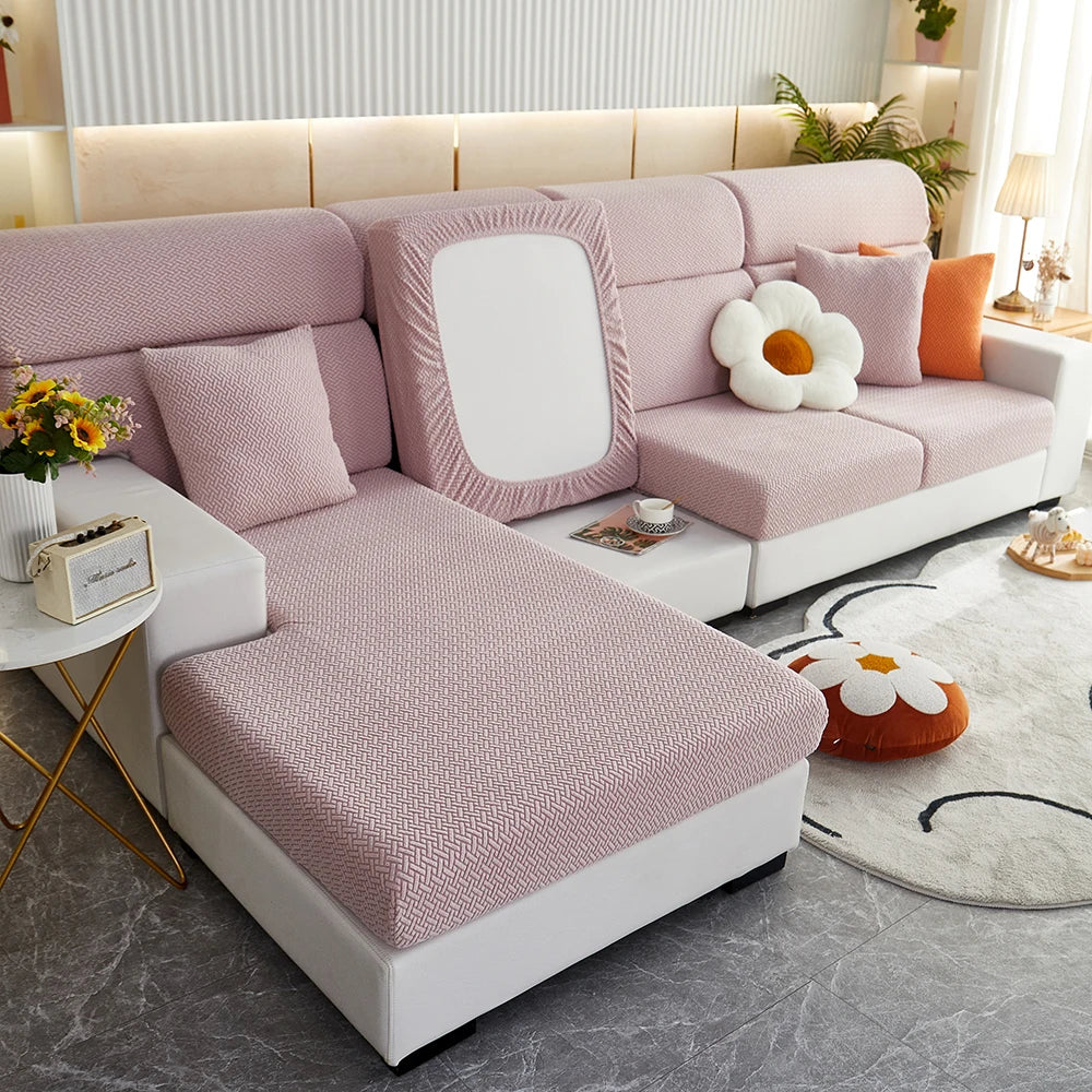 Sofa Decor Milan Twill Stretch Sofa Slipcover lifestyle product image for jacquard sofa slipcover in the UK - 09 colour, 1 size