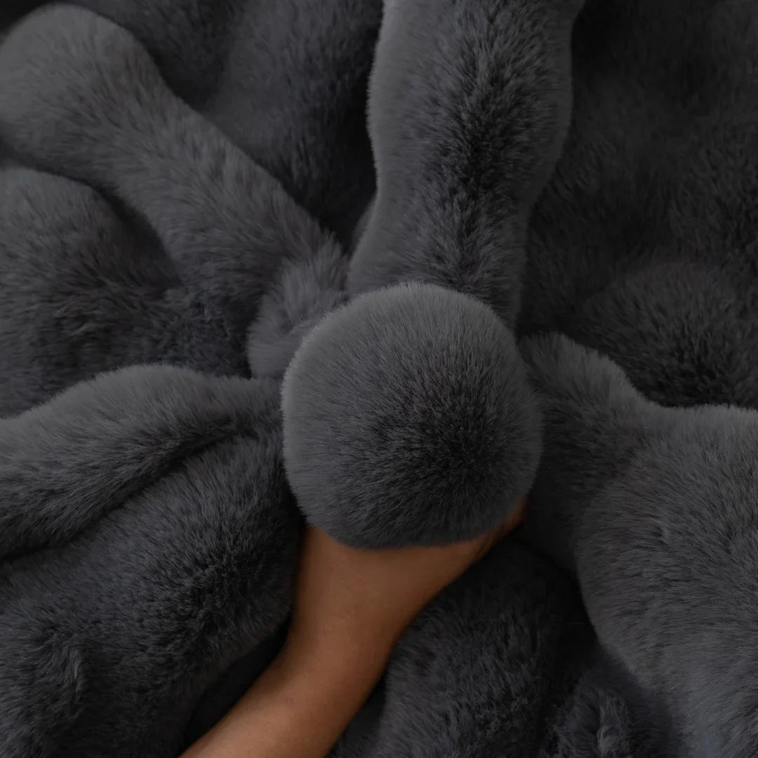 Sofa Decor Aurelia Faux Fur Sofa Seat Cover plush sofa seat cover in the UK - lifestyle fit detail 4