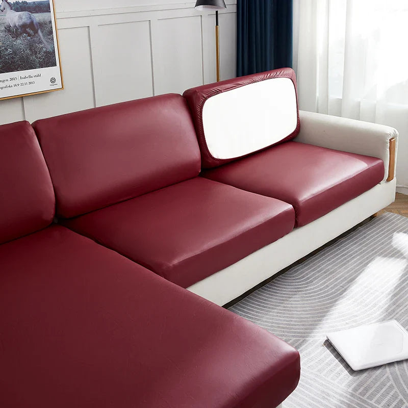 Sofa Decor Nero Water Resistant Leather Cushion Cover lifestyle product image for water resistant sofa cushion cover in the UK - 10 colour