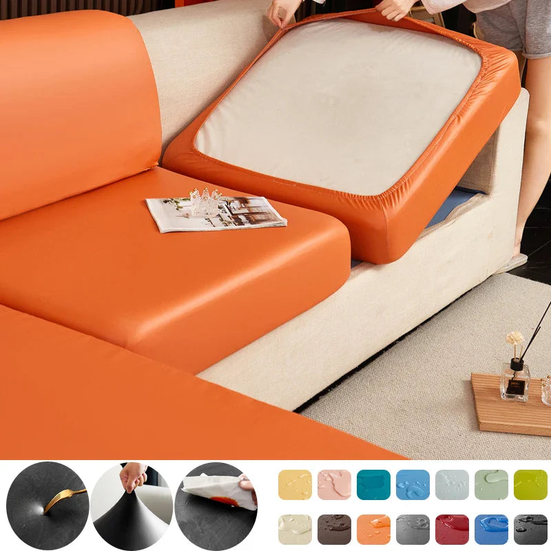 Sofa Decor Nero Water Resistant Leather Cushion Cover lifestyle product image for water resistant sofa cushion cover in the UK - 11 colour