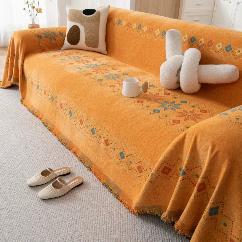 Sofa Decor Capri Water Resistant Chenille Sofa Cover lifestyle product image for water resistant sofa cover in the UK - B / 180X260CM