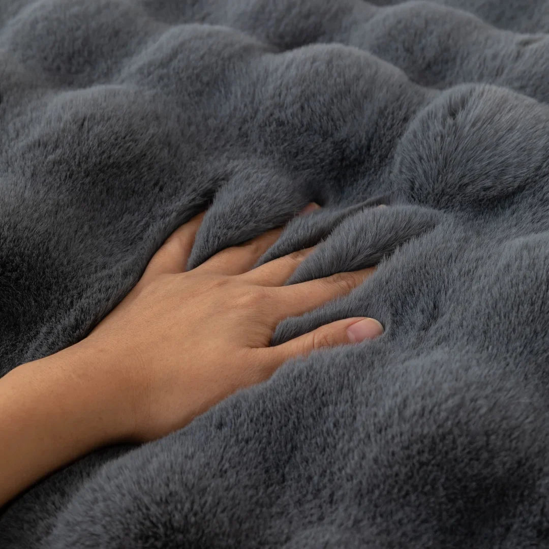 Sofa Decor Aurelia Faux Fur Sofa Seat Cover sofa cushion cover in the UK - colour and texture view 5
