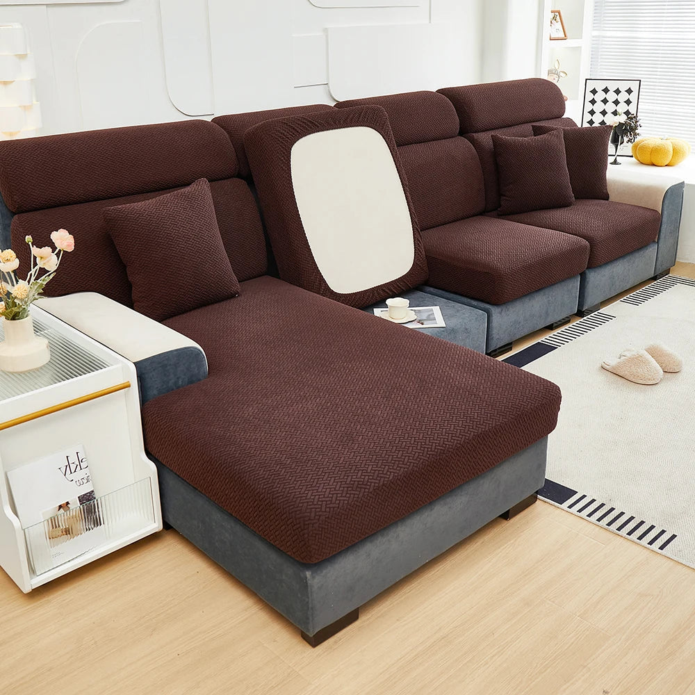 Sofa Decor Milan Twill Stretch Sofa Slipcover lifestyle product image for jacquard sofa slipcover in the UK - 11 colour, 1 size