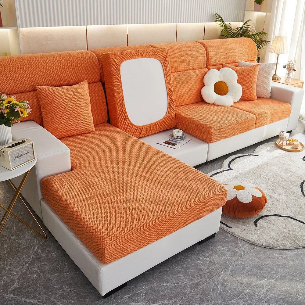 Sofa Decor Milan Twill Stretch Sofa Slipcover lifestyle product image for jacquard sofa slipcover in the UK - 10 colour, 1 size