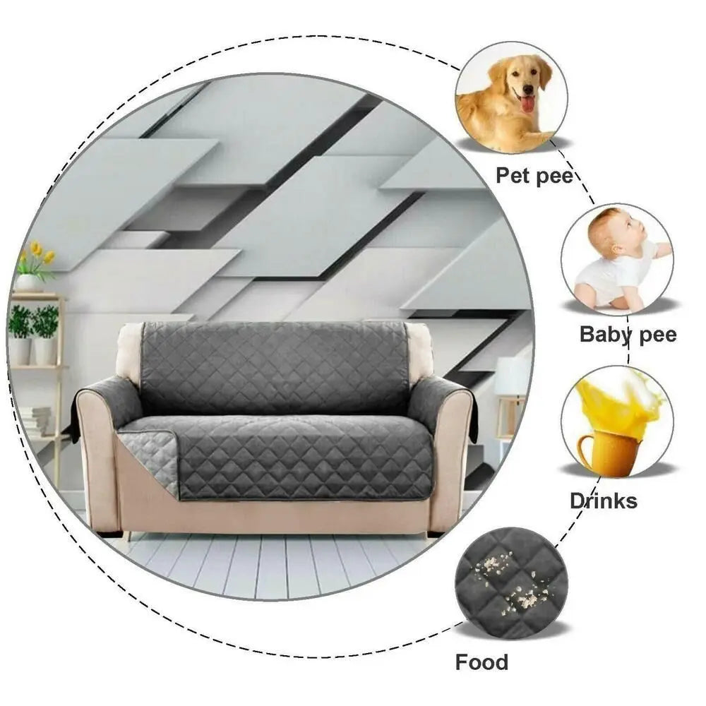 Sofa Decor Quinn Water Resistant Quilted Sofa Cover lifestyle product image for water resistant sofa cover in the UK - grey / 3seat