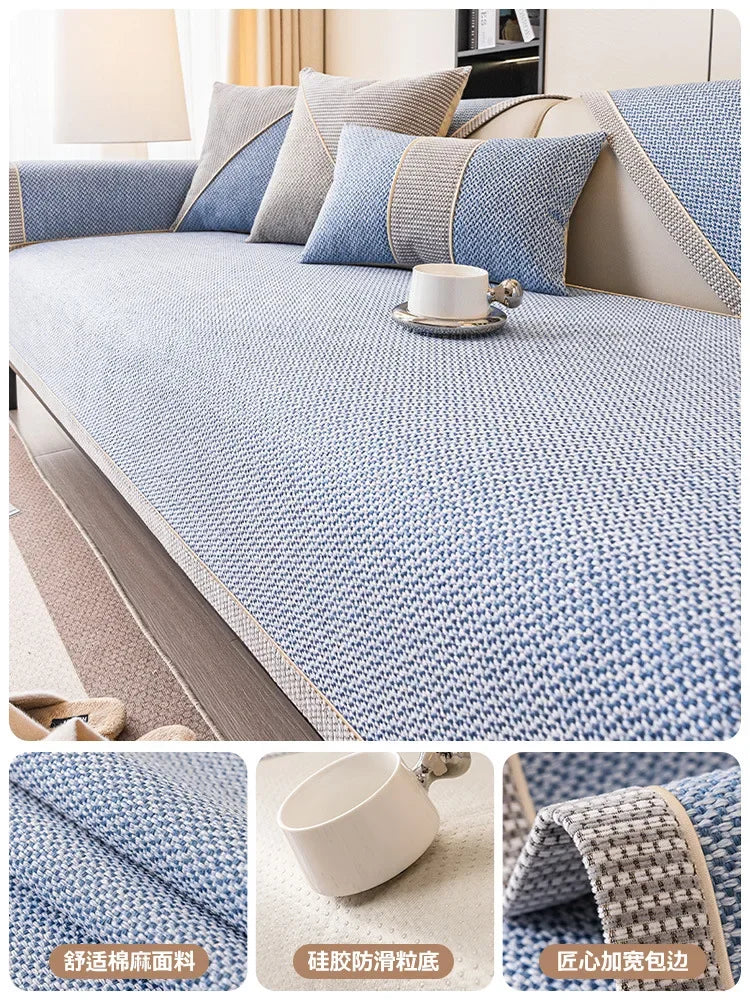 Sofa Decor Haven Linen Look Sofa Cushion Cover lifestyle product image for water resistant sofa cushion cover in the UK - F / 70x90cm