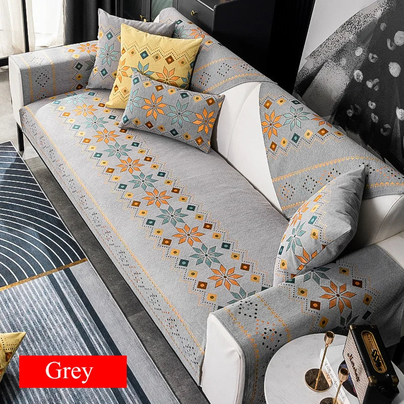 Sofa Decor Nordic Chenille Sofa Cover lifestyle product image for chenille sofa cover in the UK - N1 / 30x50 pillowcase 1pc